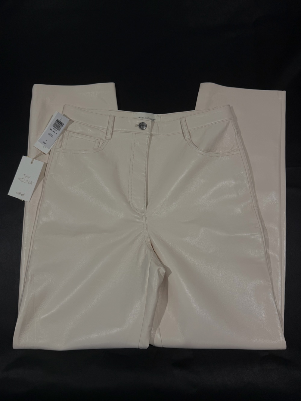 Gorgeous Aritzia Melina Cream Leather Pants